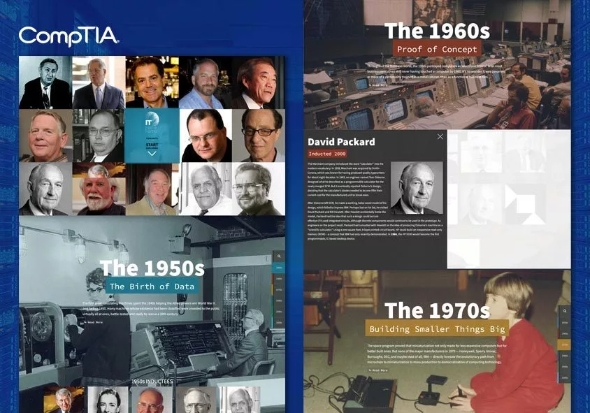 compTIA IT Hall of Fame parallax homepage